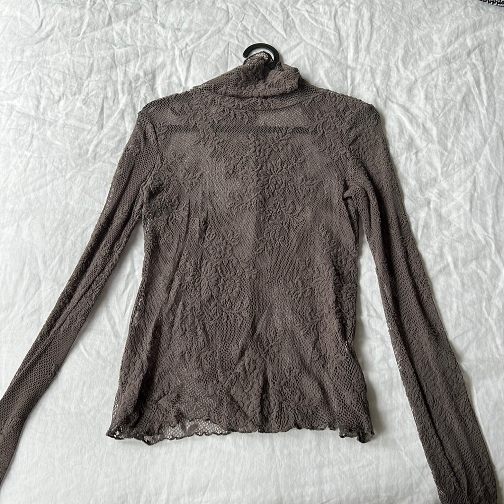 Free People - grey lace long sleeve